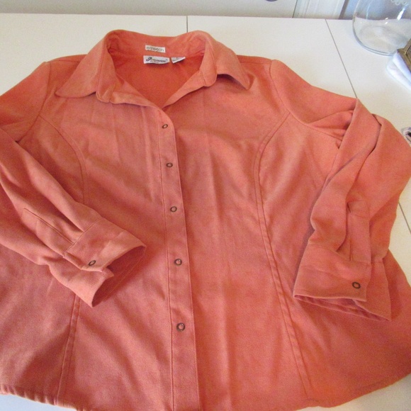 Vintage Joanna Petite peach collared top - Picture 4 of 11